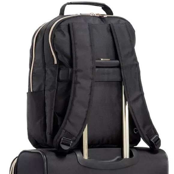 Kenneth Cole REACTION Women Chelsea Chevron 15" Laptop Tablet Backpack, Black - Picture 4 of 12